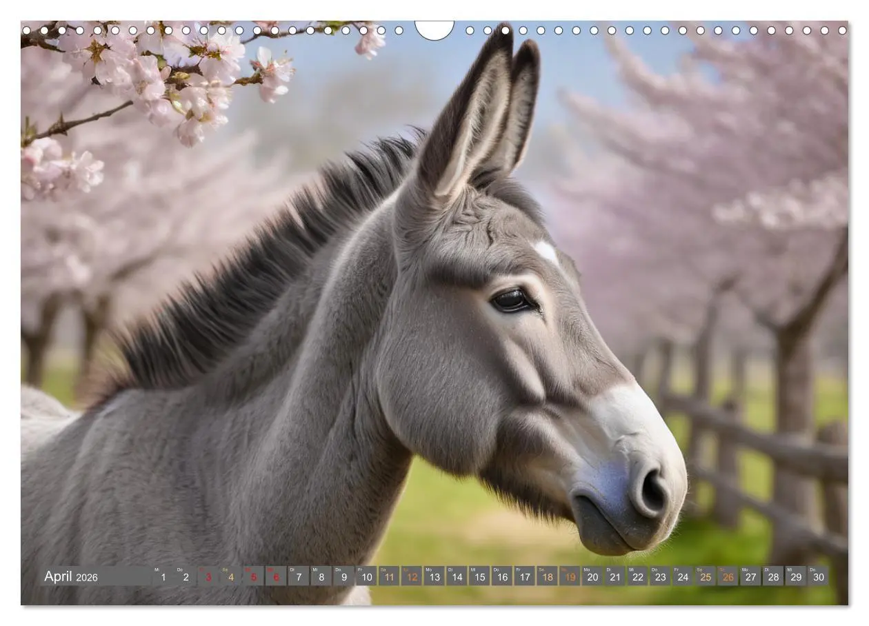 Bild: 9783457355466 | Eselträume (Wandkalender 2026 DIN A3 quer), CALVENDO Monatskalender